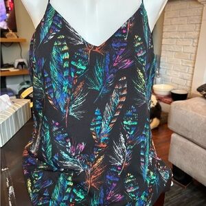 Dynamite Multicolor Feather Print Camisole